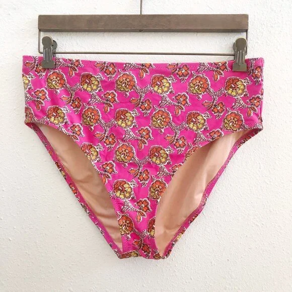 J. CREW High Rise Full Coverage Bikini Set In Ratti‎ Pink Size 38C/L - Picture 7 of 14